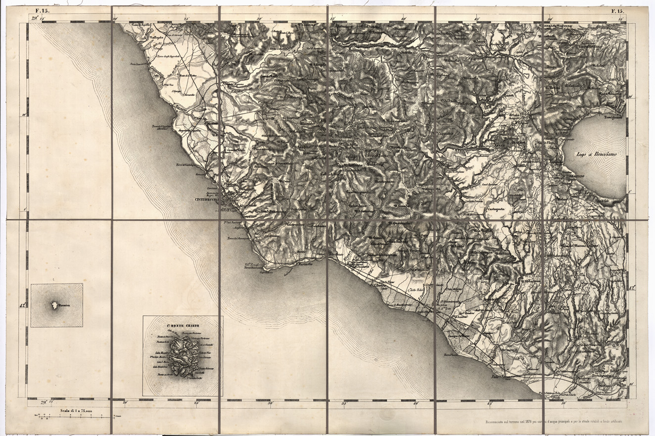 (N:7740) CARTA TOPOGRAFICA DELLA LOMBARDIA, DEL VENETO E DELL'ITALIA CENTRALE - Tavola F15 (B0000348) Carte e stampe antiche: riproduzione a colori su carta (formato A1)