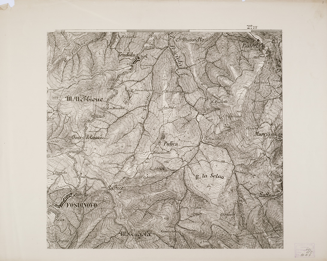(N:1473) CARTA DEI DINTORNI DEL FORTE DI MONTE BASTIONE - Tavola 5 (B0000398) Carte e stampe antiche: riproduzione a colori su carta (formato A1)