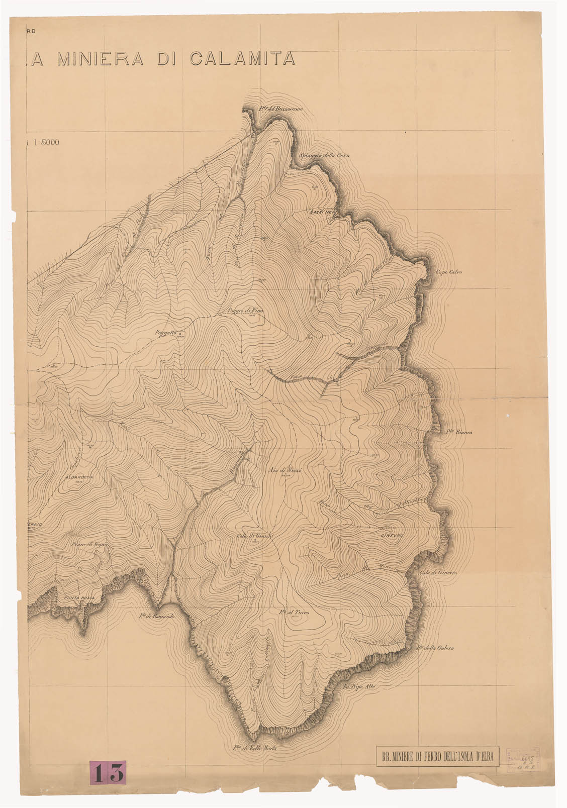 (N:9301) DELIMITAZIONE DELLA MINIERA DI CALAMITA - Tavola 2 (B0000780) Carte e stampe antiche: riproduzione a colori su carta (formato A1)