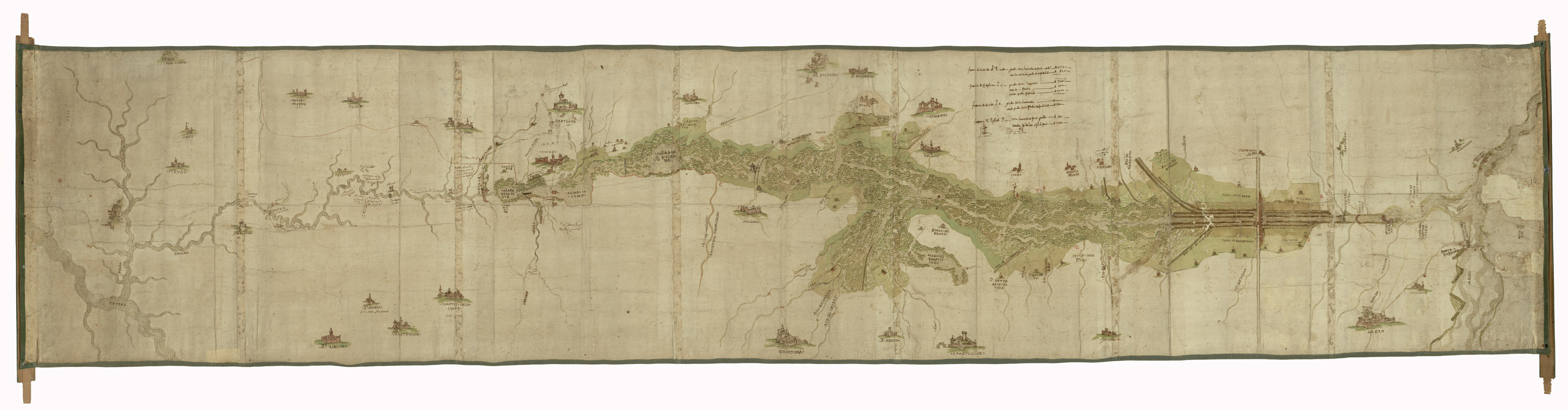 (N:3731) CARTA DELLA VAL DI CHIANA DALL'ARNO AL TEVERE (B0001091) Carte e stampe antiche: riproduzione a colori su carta (formato A1)