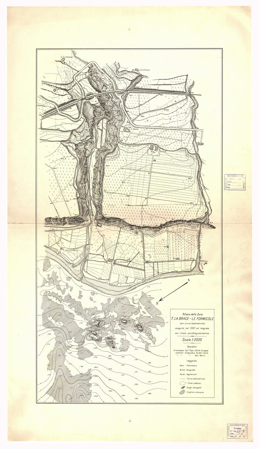 (N:11642) TORRENTE LA BRACE - LE FORMICOLE (B0001357) Carte e stampe antiche: riproduzione a colori su carta (formato A1)