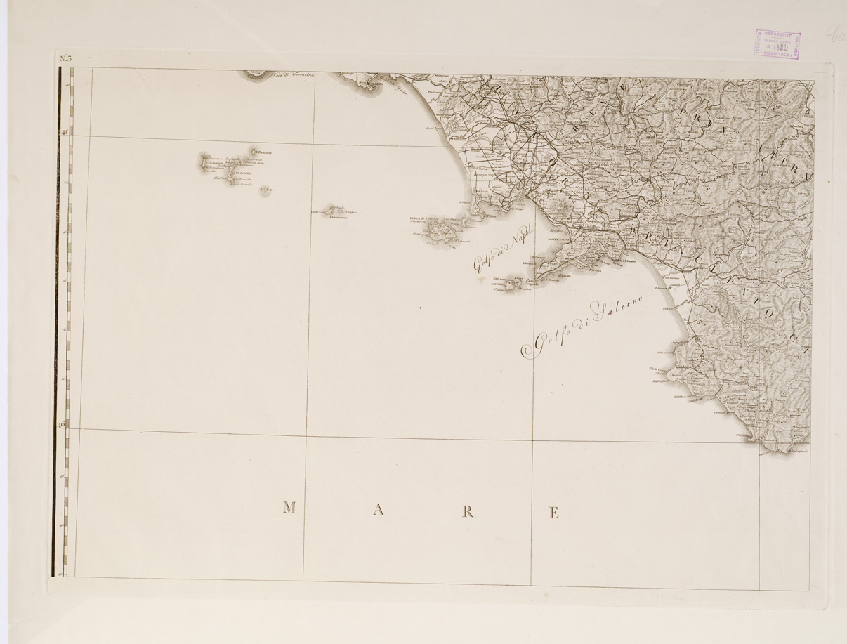 (N:323) ATLANTE DEL REGNO DI NAPOLI RIDOTTO IN VI FOGLI DA GIOVANNI ANTONIO RIZZI ZANNONI GEOGRAFO DI SUA MAESTA' SICILIANA - Foglio 3 (B0001375) Carte e stampe antiche: riproduzione a colori su carta (formato A1)