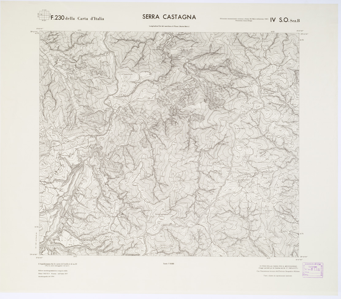 (N:7344) CARTA TOPOGRAFICA DELLA CALABRIA - Foglio 23O IV S.O. SEZ.B - Serra Castagna (B0001387) Carte e stampe antiche: riproduzione a colori su carta (formato A1)