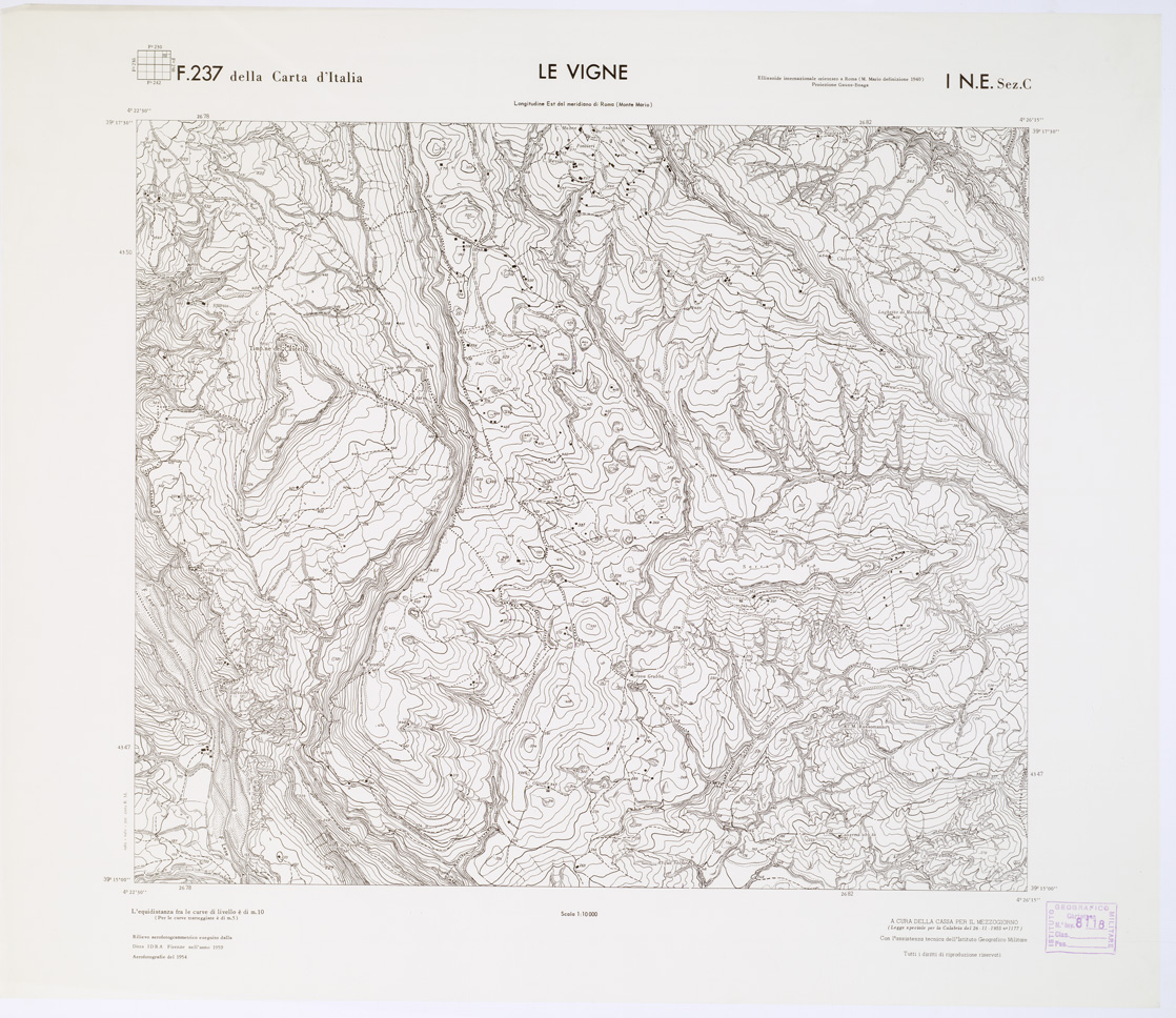 (N:7154) CARTA TOPOGRAFICA DELLA CALABRIA - Foglio 237 I N.E. SEZ.C - Le Vigne (B0001456) Carte e stampe antiche: riproduzione a colori su carta (formato A1)