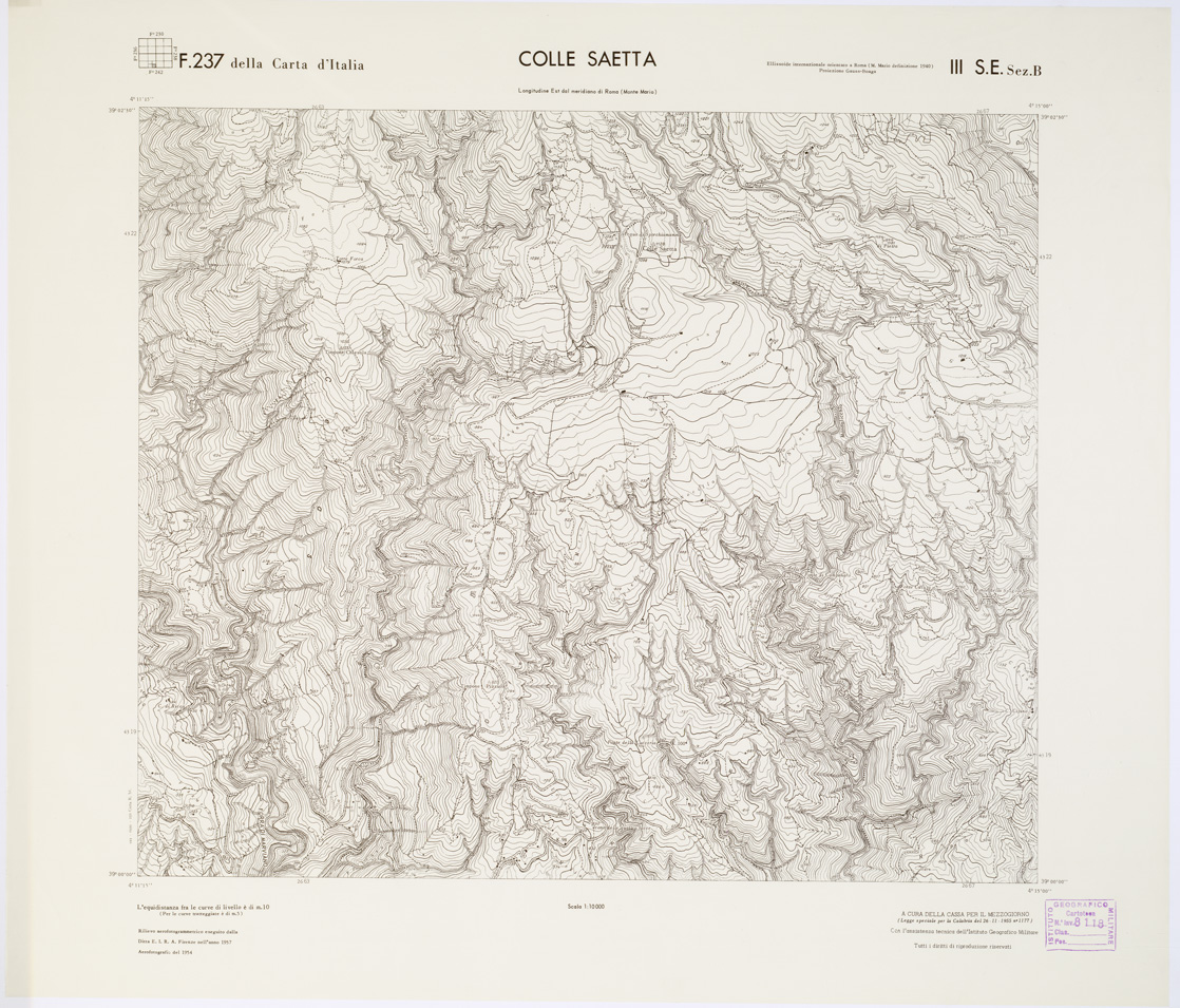 (N:7081) CARTA TOPOGRAFICA DELLA CALABRIA - Foglio 237 III S.E. SEZ.B - Colle Saetta (B0001495) Carte e stampe antiche: riproduzione a colori su carta (formato A1)