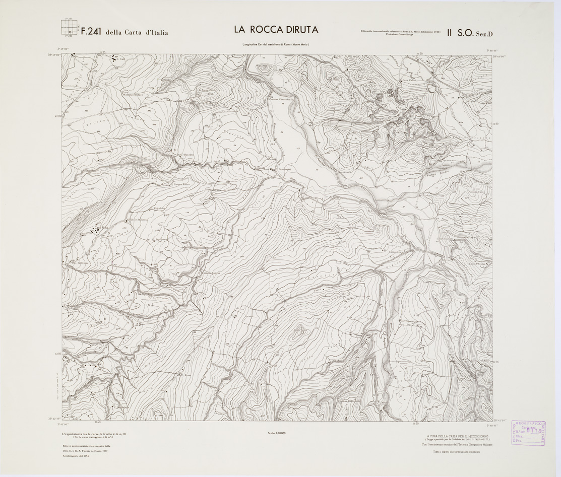 (N:7145) CARTA TOPOGRAFICA DELLA CALABRIA - Foglio 241 II S.O. SEZ.D - La Rocca Diruta (B0001570) Carte e stampe antiche: riproduzione a colori su carta (formato A1)