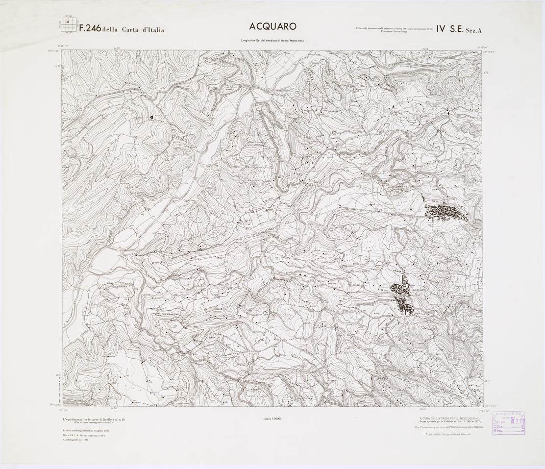 (N:6982) CARTA TOPOGRAFICA DELLA CALABRIA - Foglio 246 IV S.E. SEZ.A - Acquaro (B0001690) Carte e stampe antiche: riproduzione a colori su carta (formato A1)