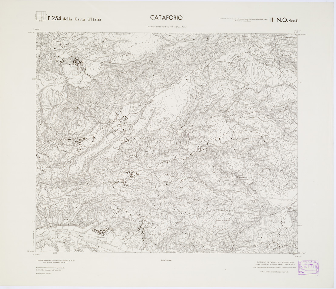 (N:7059) CARTA TOPOGRAFICA DELLA CALABRIA - Foglio 254 II N.O. SEZ.C - Cataforio (B0001748) Carte e stampe antiche: riproduzione a colori su carta (formato A1)