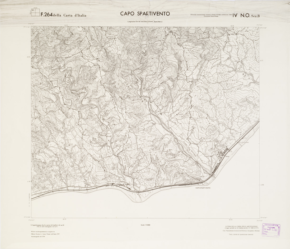 (N:7031) CARTA TOPOGRAFICA DELLA CALABRIA - Foglio 264 IV N.O. SEZ.B - Capo Spartivento (B0001811) Carte e stampe antiche: riproduzione a colori su carta (formato A1)