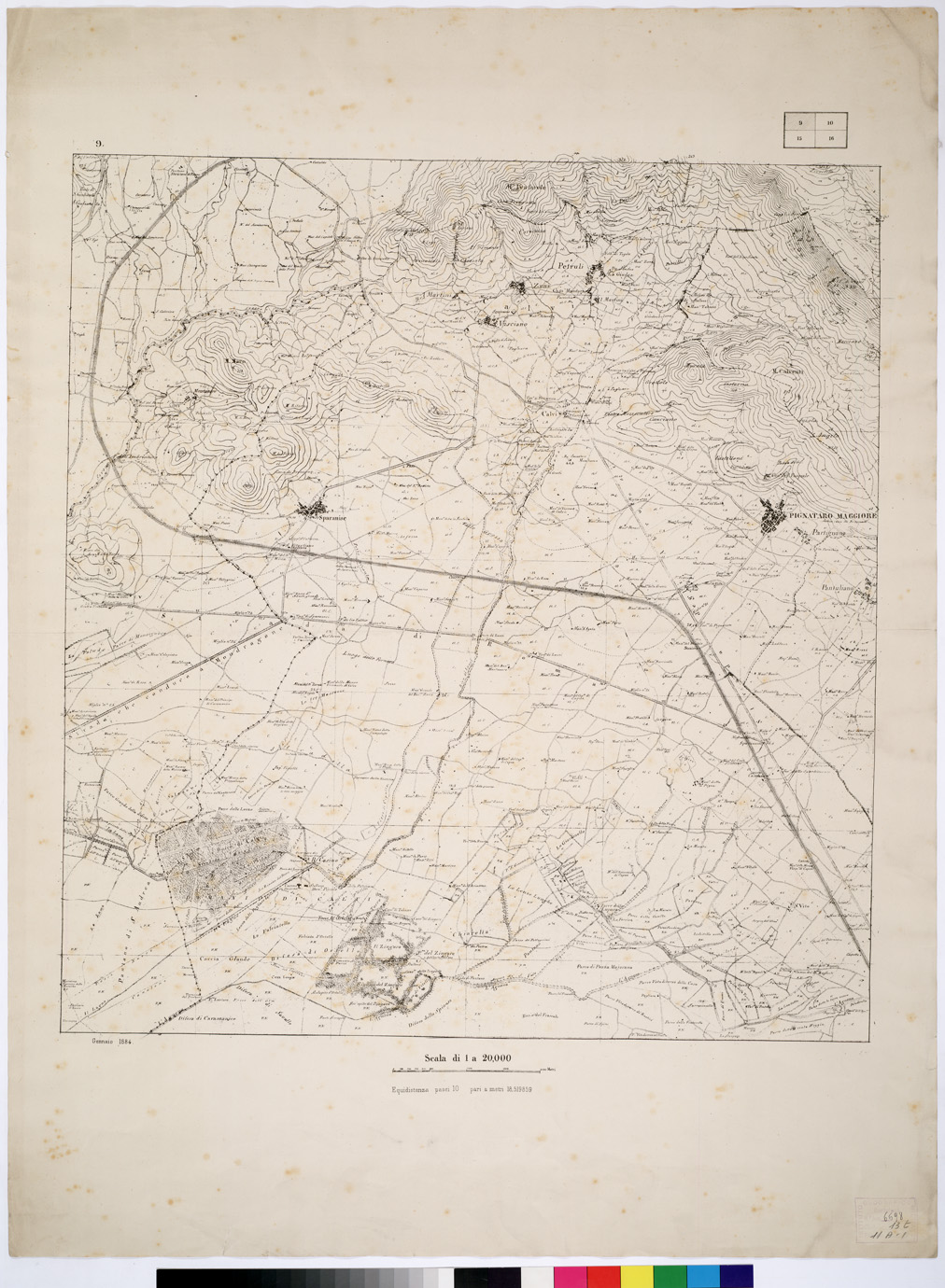 (N:1527) CARTA DEI DINTORNI DI CAPUA (B0002034) Carte e stampe antiche: riproduzione a colori su carta (formato A1)