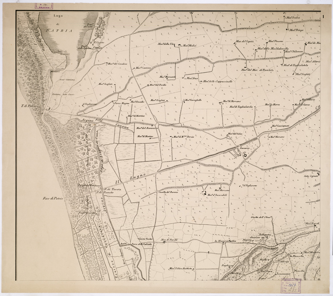 (N:1569) CARTA DEI DINTORNI DI NAPOLI - Foglio 1 (B0002102) Carte e stampe antiche: riproduzione a colori su carta (formato A1)