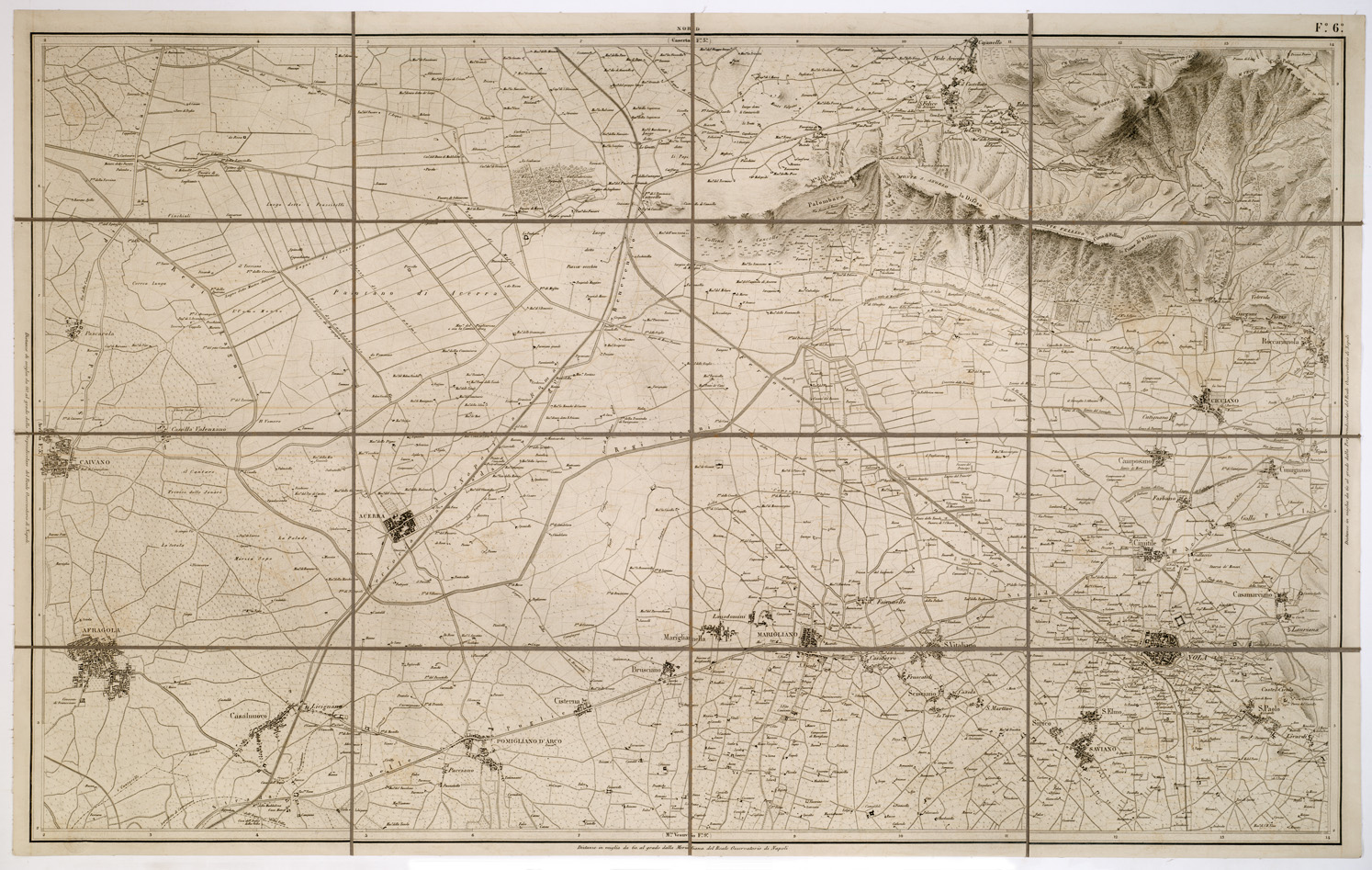 (N:8261) CARTA TOPOGRAFICA ED IDROGRAFICA DEI CONTORNI DI NAPOLI... - Foglio 6 (B0002121) Carte e stampe antiche: riproduzione a colori su carta (formato A1)