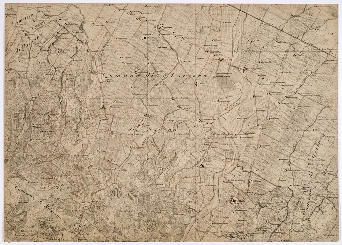 (N:1514) CARTA DEI DINTORNI DI BOLOGNA - Foglio 9 - Croara (B0002164) Carte e stampe antiche: riproduzione a colori su carta (formato A1)