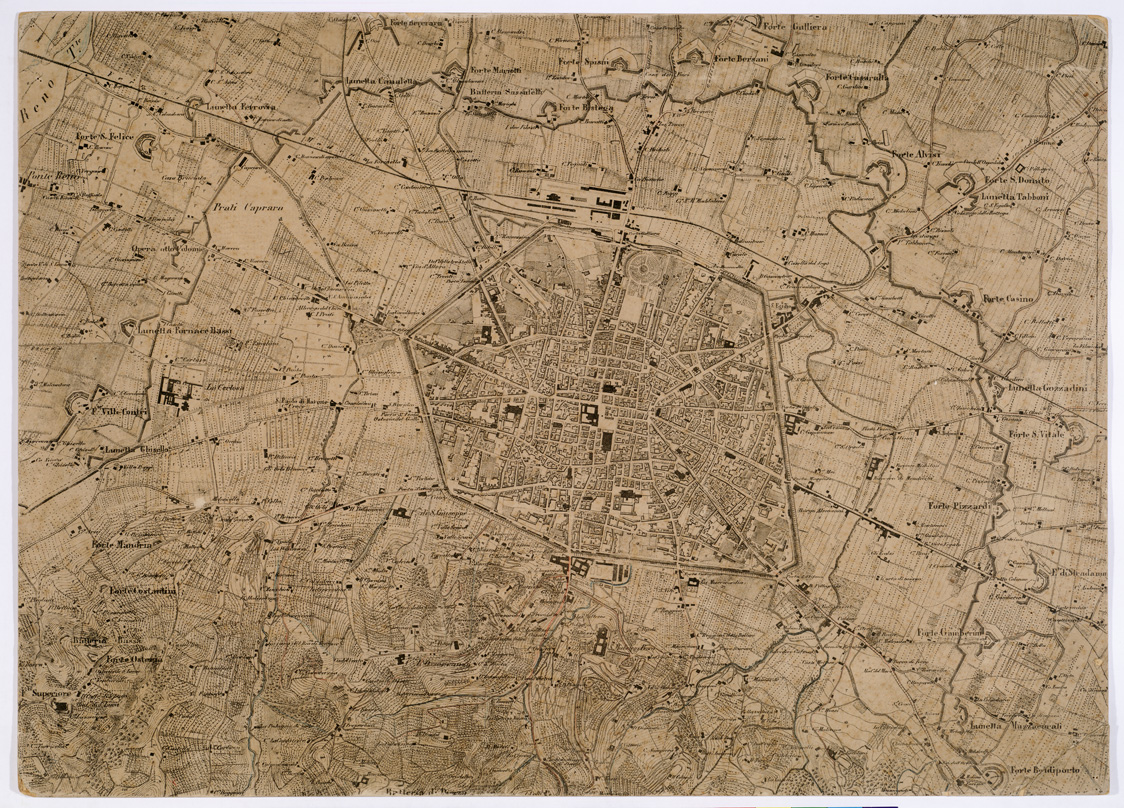 (N:1510) CARTA DEI DINTORNI DI BOLOGNA - Foglio 5 - Bologna (B0002168) Carte e stampe antiche: riproduzione a colori su carta (formato A1)