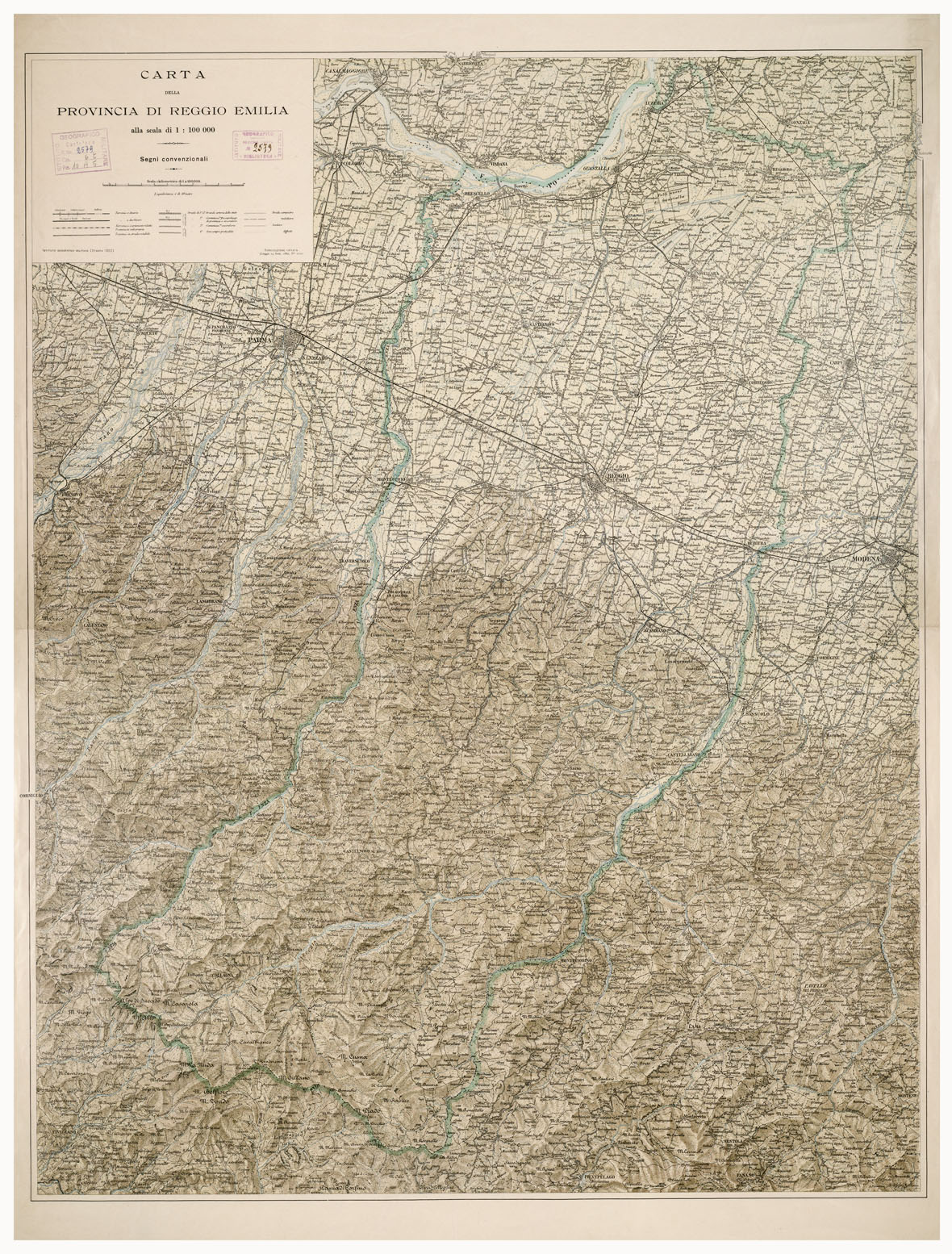 (N:3484) CARTA DELLA PROVINCIA DI REGGIO EMILIA (B0002193) Carte e stampe antiche: riproduzione a colori su carta (formato A1)