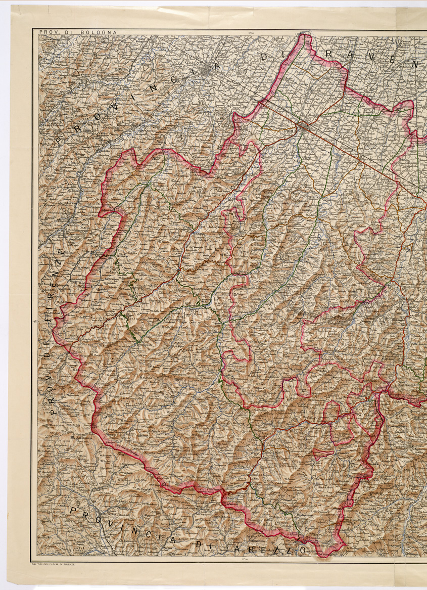 (N:5879) CARTA STRADALE DELLA PROVINCIA DI FORLI' REDATTA NEL 1928 (B0002222, B0002223, B2222-23) Carte e stampe antiche: riproduzione a colori su carta (formato A1)