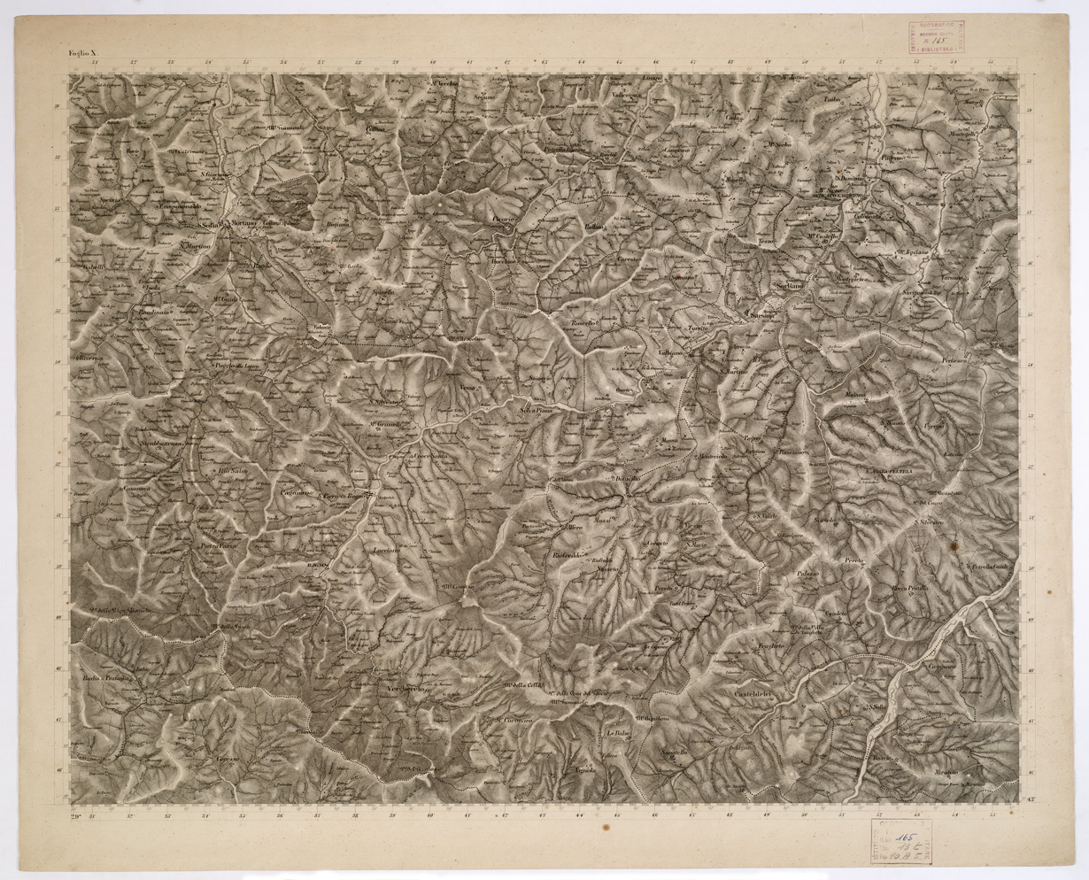 (N:7790) CARTA TOPOGRAFICA DELLA PROVINCIA DI FORLI'... - Foglio X (B0002232) Carte e stampe antiche: riproduzione a colori su carta (formato A1)