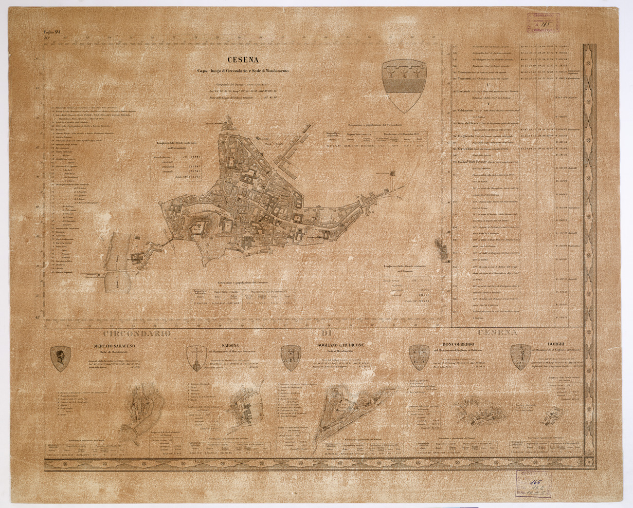 (N:7796) CARTA TOPOGRAFICA DELLA PROVINCIA DI FORLI'... - Foglio XVI (B0002240) Carte e stampe antiche: riproduzione a colori su carta (formato A1)