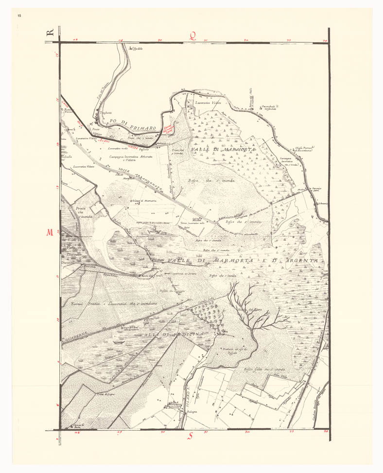(N:8222) CARTA TOPOGRAFICA DI TUTTA LA PIANURA BOLOGNESE - Tavola 15 (B0002300) Carte e stampe antiche: riproduzione a colori su carta (formato A1)