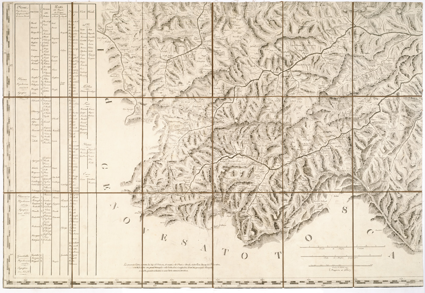 (N:6175) CARTA TOPOGRAFICA DEGLI STATI DI PARMA. A SUA MAESTA' LA PRINCIPESSA IMPERIALE MARIA LUIGIA ARCIDUCHESSA D'AUSTRIA, DUCHESSA DI PARMA, PIACENZA E GUASTALLA - Foglio 3 (B0002372) Carte e stampe antiche: riproduzione a colori su carta (formato A1)