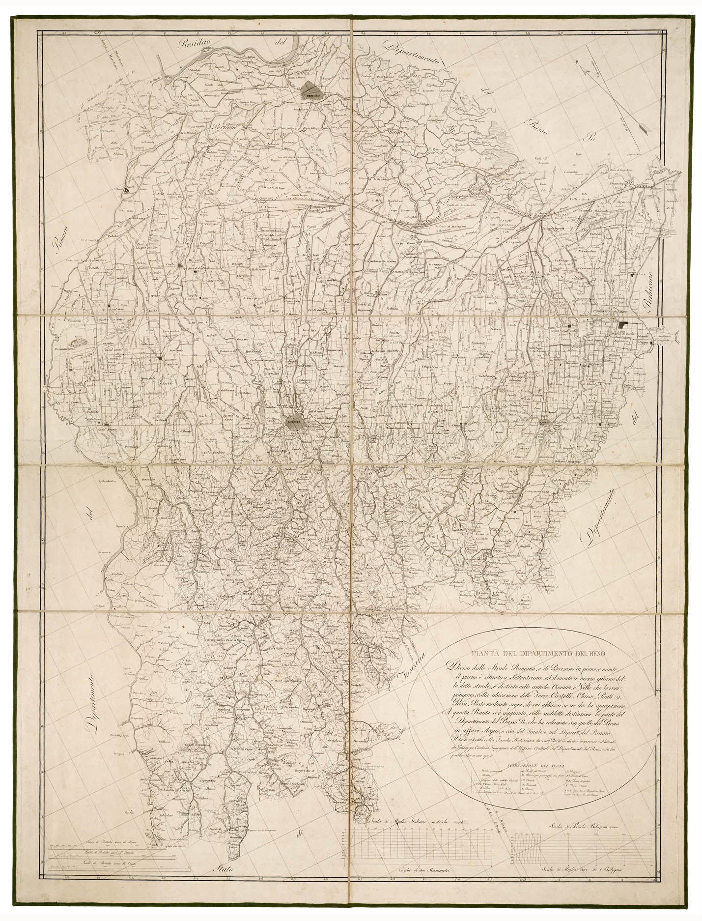 (N:13557) PIANTA DEL DIPARTIMENTO DEL RENO (B0002389) Carte e stampe antiche: riproduzione a colori su carta (formato A1)