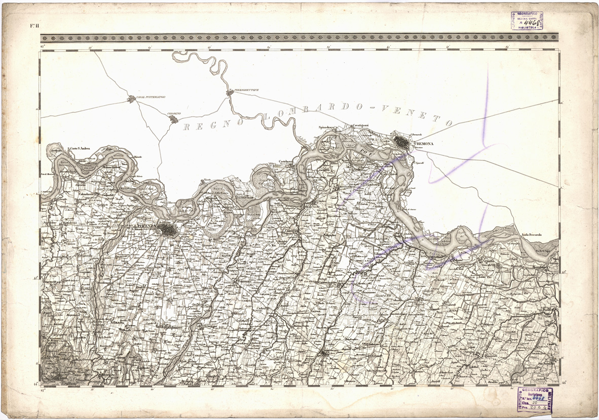 (N:6442) CARTA TOPOGRAFICA DEI DUCATI DI PARMA, PIACENZA E GUASTALLA... - Foglio II (B0002403) Carte e stampe antiche: riproduzione a colori su carta (formato A1)