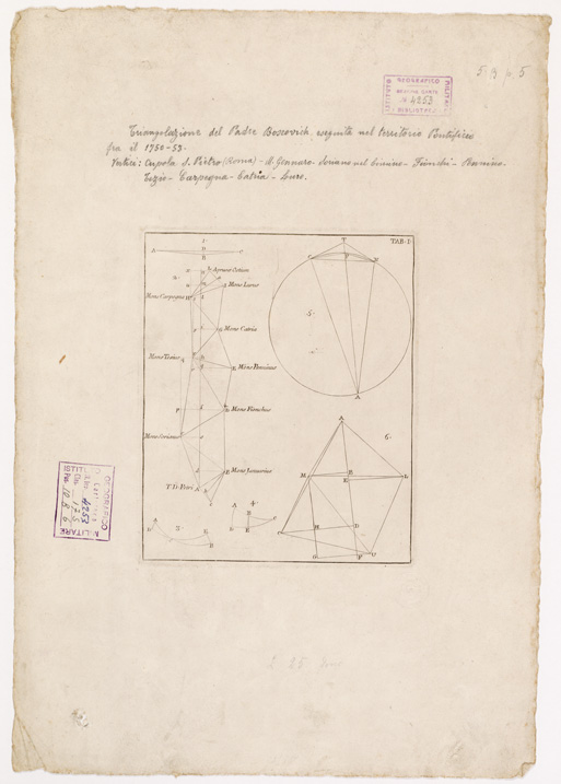 (N:10595) NUOVA CARTA GEOGRAFICA DELLO STATO ECCLESIASTICO... - TRIANGOLAZIONE DEL PADRE BOSCOVICH DEL TERRITORIO PONTIFICIO 
 (B0002446, B0002447, B0002448, B0002449) Carte e stampe antiche: riproduzione a colori su carta (formato A1)