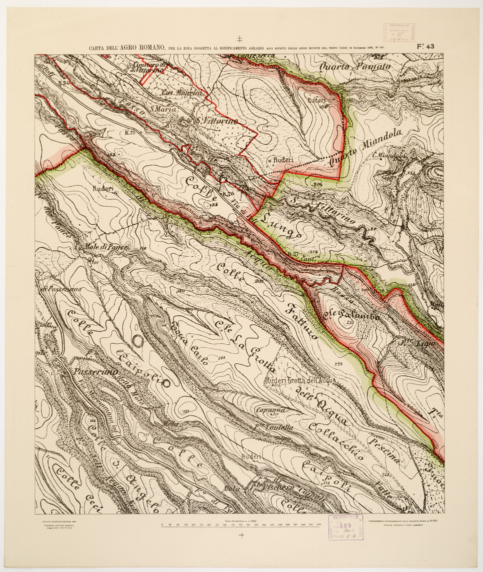 (N:2554) CARTA DELL'AGRO ROMANO... - Foglio 43 (B0002497) Carte e stampe antiche: riproduzione a colori su carta (formato A1)