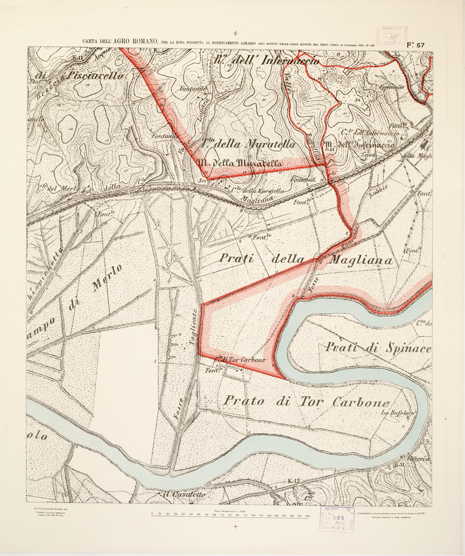 (N:2569) CARTA DELL'AGRO ROMANO... - Foglio 57 (B0002511) Carte e stampe antiche: riproduzione a colori su carta (formato A1)