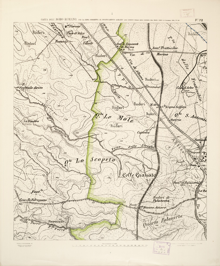 (N:2586) CARTA DELL'AGRO ROMANO... - Foglio 72 (B0002526) Carte e stampe antiche: riproduzione a colori su carta (formato A1)