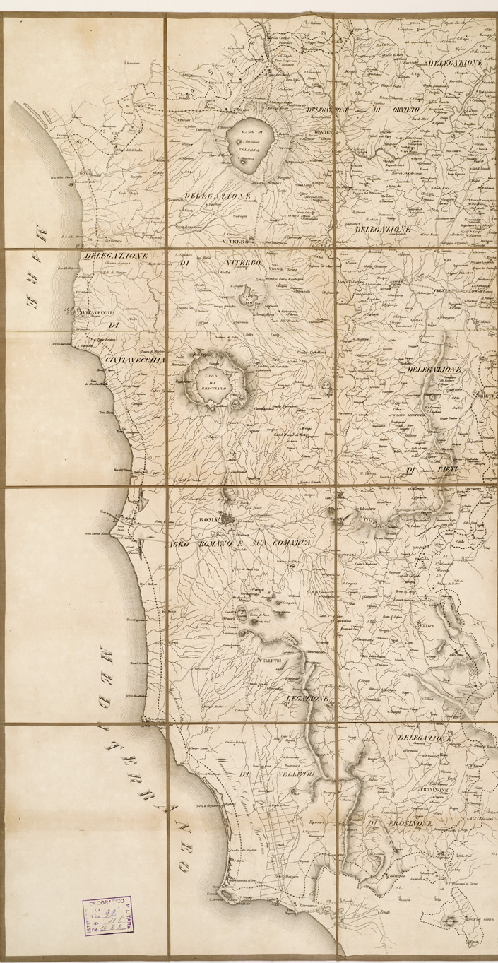 (N:4078) CARTA DI UNA PARTE DEGLI STATI PONTIFICI (B0002532) Carte e stampe antiche: riproduzione a colori su carta (formato A1)