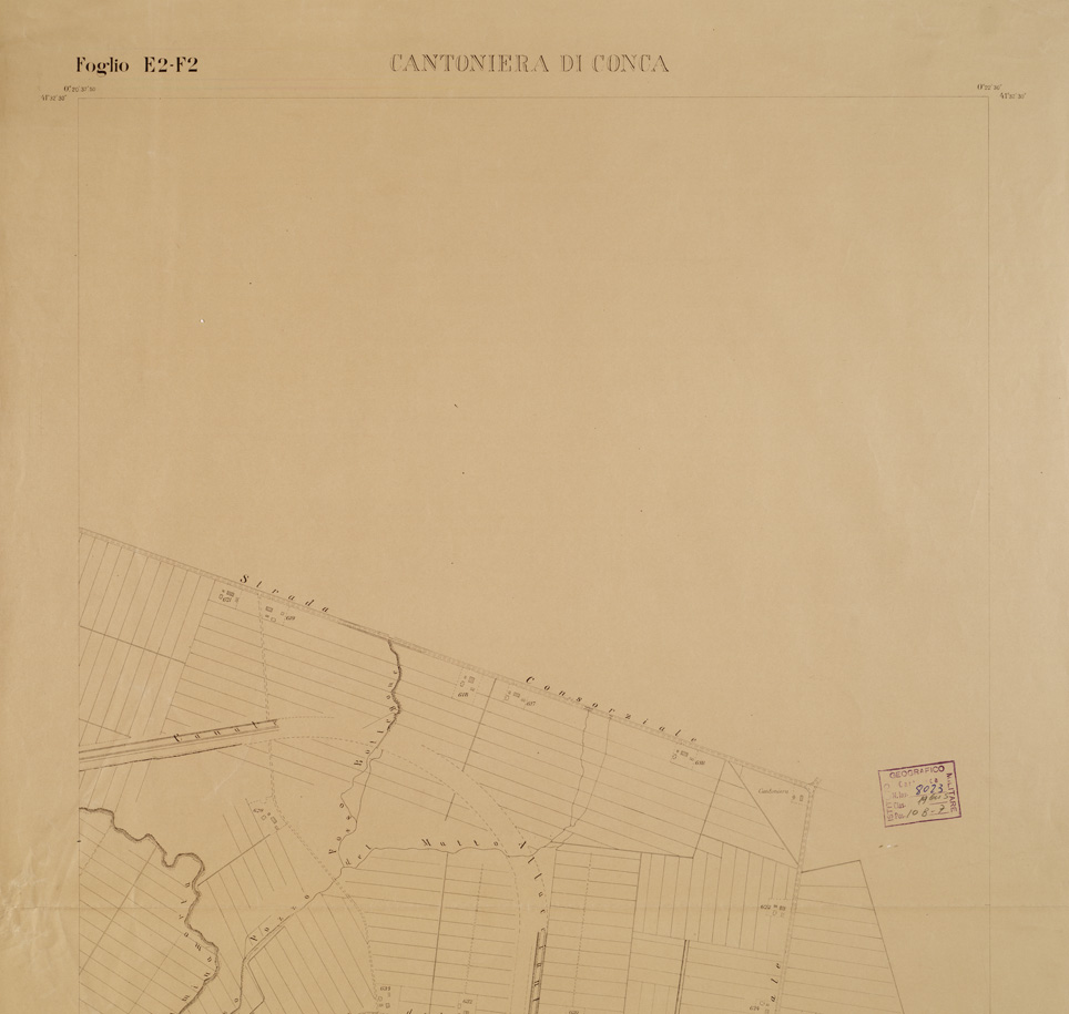 (N:15255) RILIEVO DELLA ZONA DI LITTORIA COL METODO NISTRI - Foglio E2-F2 - Cantoniera di Conca (B0002575, B0002576, B2575-76) Carte e stampe antiche: riproduzione a colori su carta (formato A1)