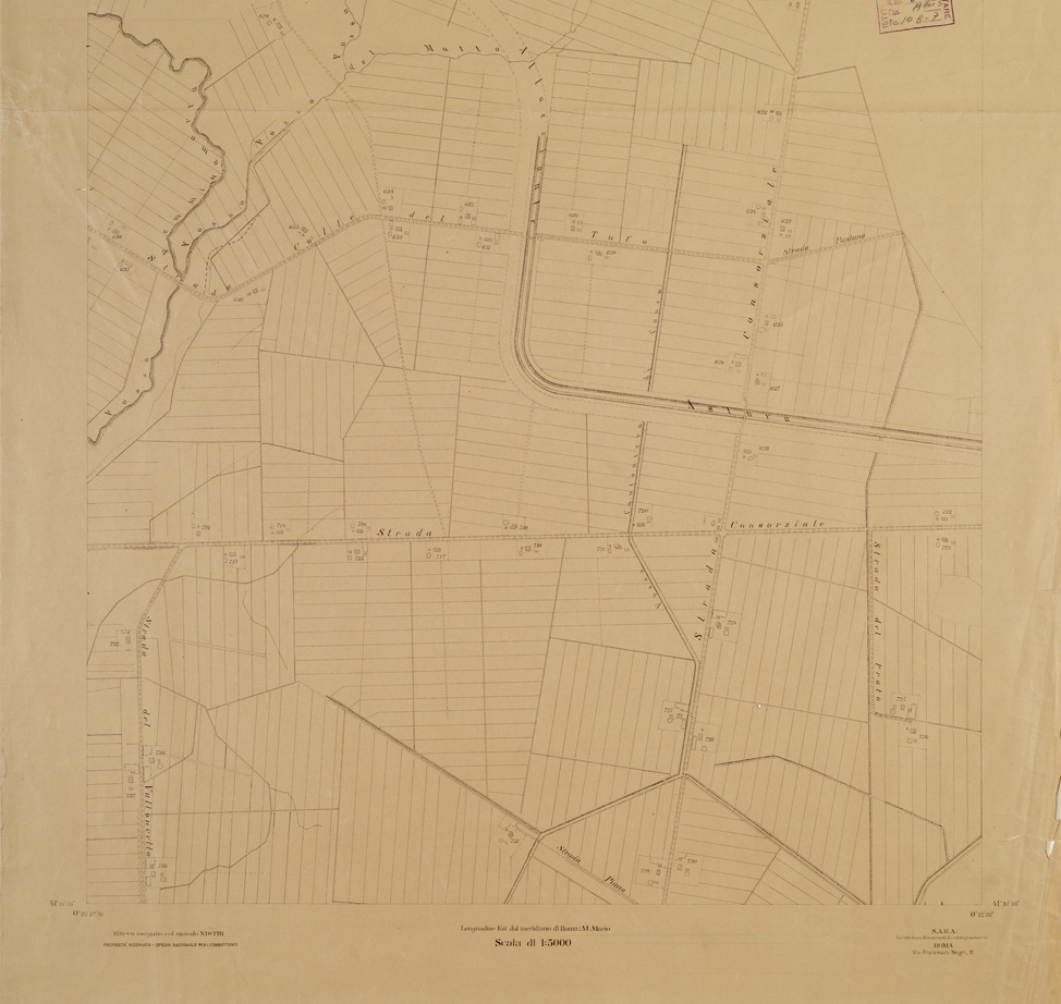 (N:15255) RILIEVO DELLA ZONA DI LITTORIA COL METODO NISTRI - Foglio E2-F2 - Cantoniera di Conca (B0002575, B0002576, B2575-76) Carte e stampe antiche: riproduzione a colori su carta (formato A1)