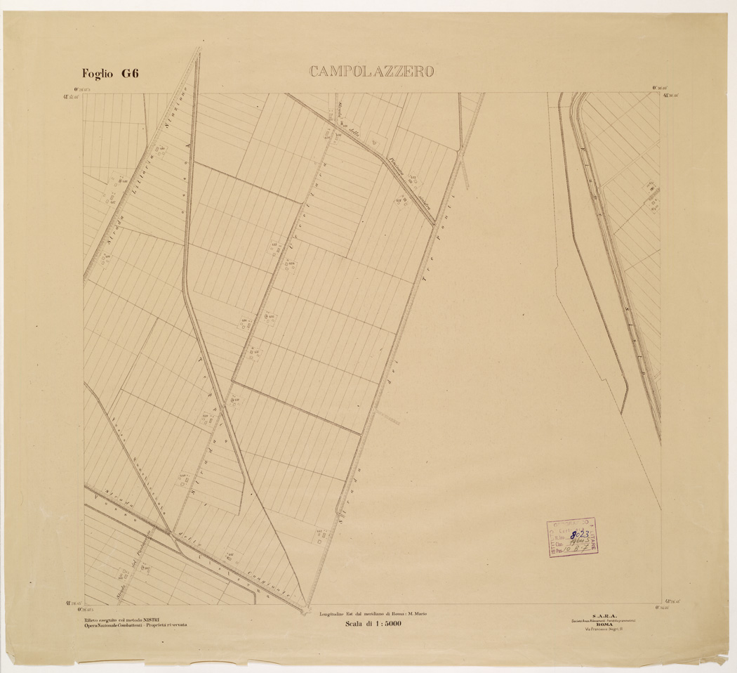 (N:15271) RILIEVO DELLA ZONA DI LITTORIA COL METODO NISTRI - Foglio G6 - Campolazzero (B0002591) Carte e stampe antiche: riproduzione a colori su carta (formato A1)