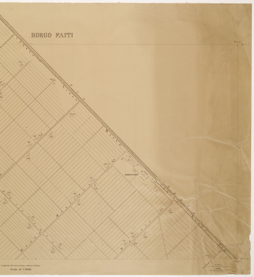 (N:15277) RILIEVO DELLA ZONA DI LITTORIA COL METODO NISTRI - Foglio H7-H8 - Borgo Faiti (B0002597, B0002598, B2597-98) Carte e stampe antiche: riproduzione a colori su carta (formato A1)