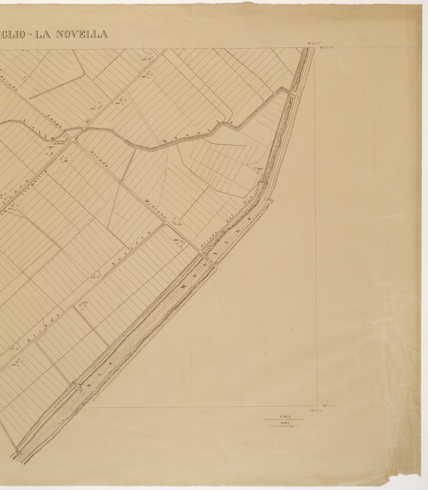 (N:15300) RILIEVO DELLA ZONA DI LITTORIA COL METODO NISTRI - Foglio L7-L8 - Malconsiglio-La Novella (B0002610, B0002611, B2610-11) Carte e stampe antiche: riproduzione a colori su carta (formato A1)