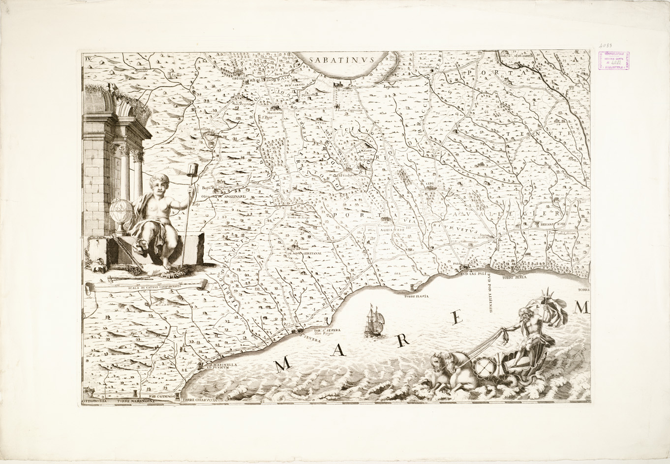 (N:12704) TOPOGRAFIA GEOMETRICA DELL'AGRO ROMANO - Tavola 4 (B0002781) Carte e stampe antiche: riproduzione a colori su carta (formato A1)