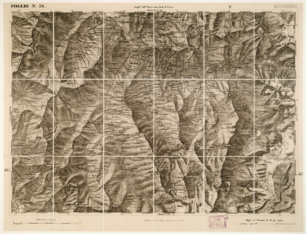 (N:6212) CARTA TOPOGRAFICA DEGLI STATI IN TERRAFERMA... - Foglio 36 - Mouthiers (B0002931) Carte e stampe antiche: riproduzione a colori su carta (formato A1)