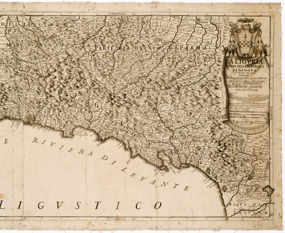 (N:11229) LA LIGURIA STATO DELLA REPUBBLICA DI GENOVA CON ALTRI SUOI STATI ADIACENTI
 (B0003038, B0003039, B3038-39) Carte e stampe antiche: riproduzione a colori su carta (formato A1)