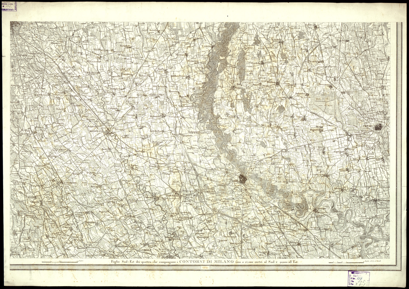 (N:10533) CONTORNI DI MILANO (s. d.) (B0003065) Carte e stampe antiche: riproduzione a colori su carta (formato A1)