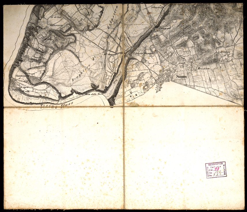(N:9962) GEGEND ZWISCHEN SESTO CALENDE, SOMA, UND GALLARATE (s. d., s. a.) - Foglio 4 - GOLASECCA-COAREZZA-SOMMA-ARSAGO (B0003083) Carte e stampe antiche: riproduzione a colori su carta (formato A1)