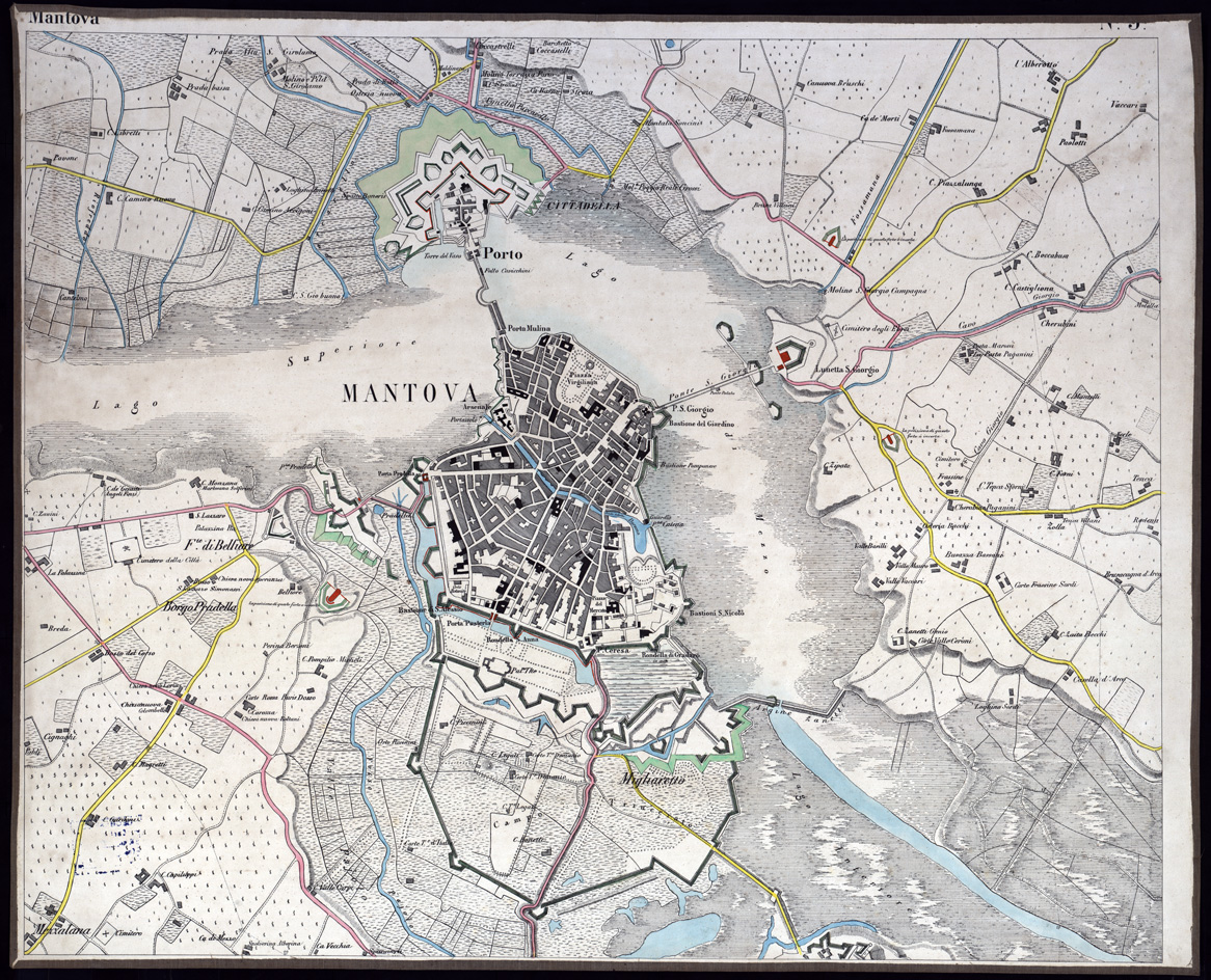 (N:1561) CARTA DEI DINTORNI DI MANTOVA ALLA SCALA DI 1:10.000. (s. d., s. a.) - Foglio 5 - Mantova (B0003102) Carte e stampe antiche: riproduzione a colori su carta (formato A1)