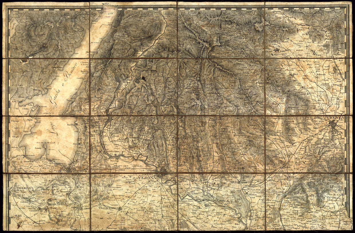 (N:1839) CARTA DEL DIPARTIMENTO DELL'ADIGE E DI UNA PARTE DEI DIP.TI LIMITROFI - Foglio 2 (B0003328) Carte e stampe antiche: riproduzione a colori su carta (formato A1)