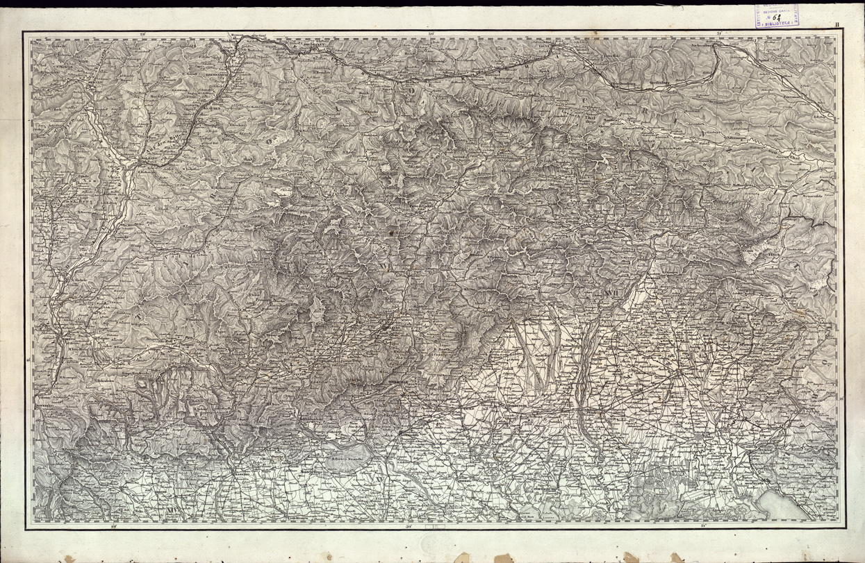 (N:4918) CARTA GENERALE DEL REGNO LOMBARDO-VENETO... - Foglio II (B0003367) Carte e stampe antiche: riproduzione a colori su carta (formato A1)