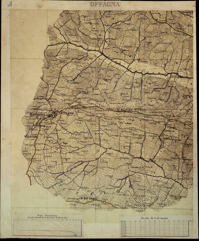 (N:1488) CARTA DEI DINTORNI DI ANCONA - N. 5 OFFAGNA (B0003995) Carte e stampe antiche: riproduzione a colori su carta (formato A1)