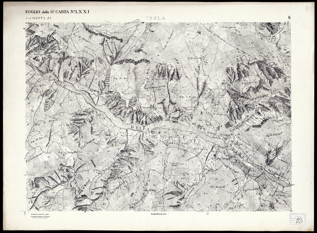 (N:3018) CARTA DELLA CONTEA DI NIZZA - Foglio 6 - Isola (B0004178) Carte e stampe antiche: riproduzione a colori su carta (formato A1)