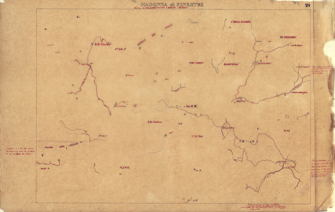 (N:3069) CARTA DELLA CONTEA DI NIZZA - Foglio 24 + velina - Madonna di Finestre (B0004196) Carte e stampe antiche: riproduzione a colori su carta (formato A1)