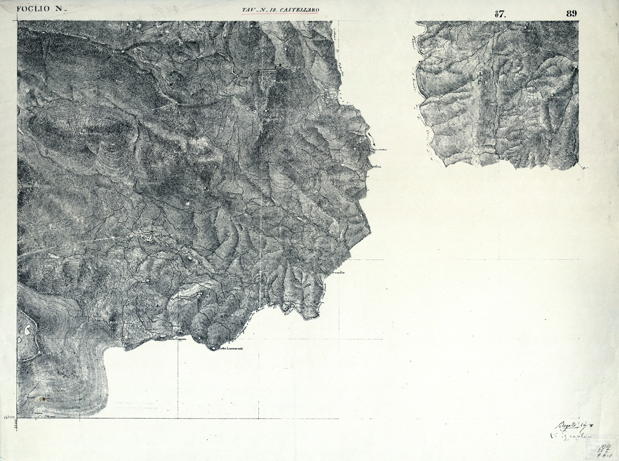 (N:7955) CARTA TOPOGRAFICA DELLA ZONA DORA RIPARIA, CENISCHIA, CHISONE - Castellaro - Foglio della G. Carta n. 87 - Foglio 89 - Tavoletta 18 (B0004255) Carte e stampe antiche: riproduzione a colori su carta (formato A1)