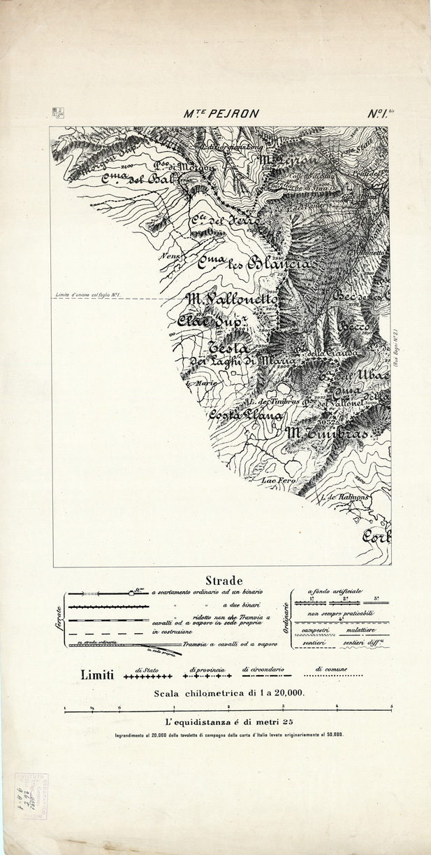 (N:2983) CARTA DELLA CONTEA DI NIZZA - Foglio 1 bis - M.te Pejron (B0004288) Carte e stampe antiche: riproduzione a colori su carta (formato A1)
