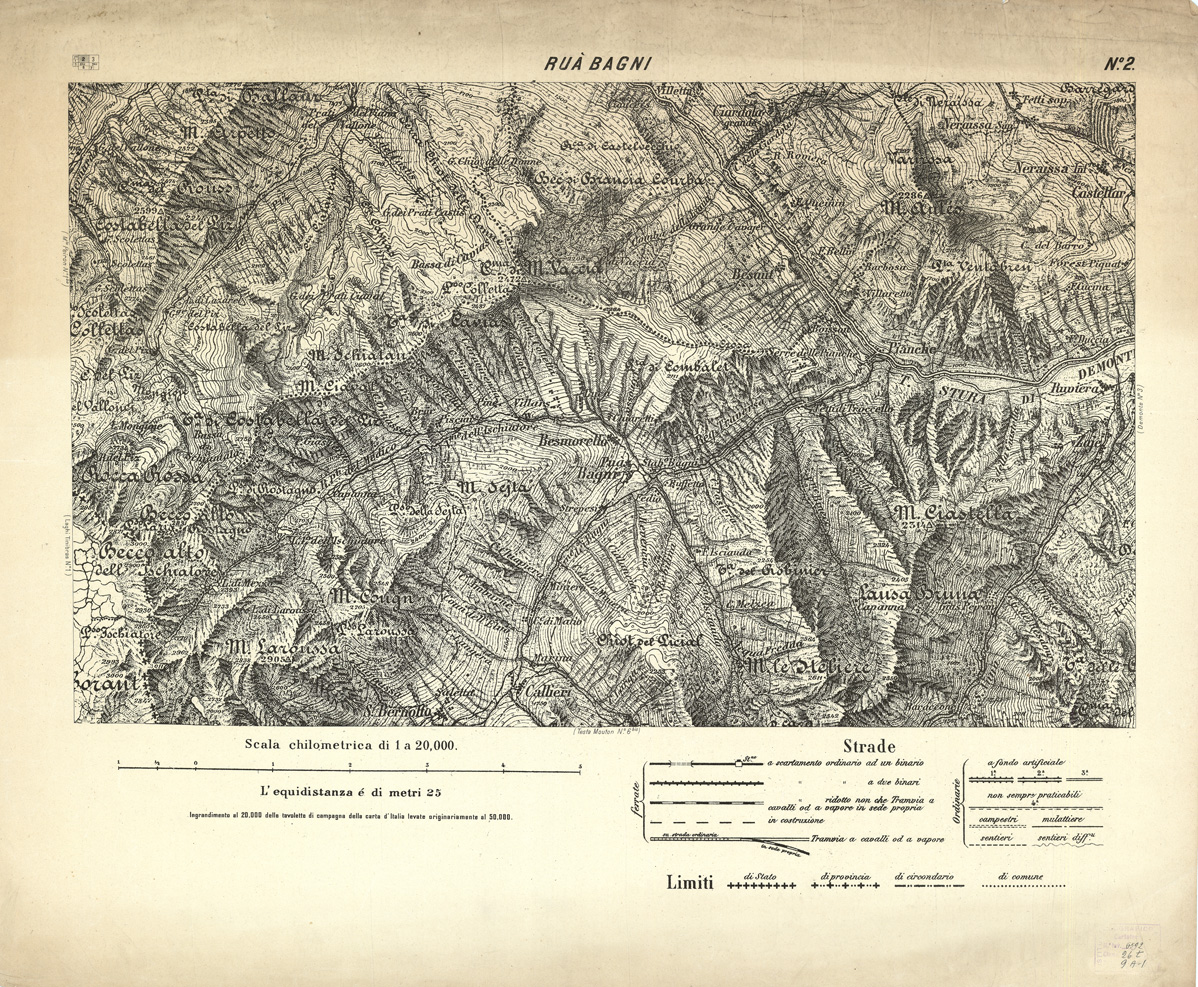 (N:2991) CARTA DELLA CONTEA DI NIZZA - Foglio 2 - Ru Bagni (B0004289) Carte e stampe antiche: riproduzione a colori su carta (formato A1)